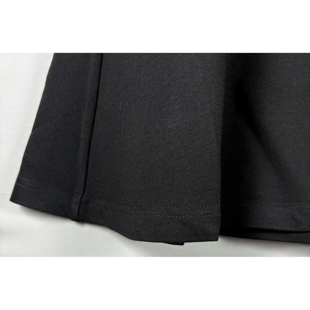 Tahari Womens Black Ruffle Hem silver‎ button zipper Skirt Career casual 8 NWT